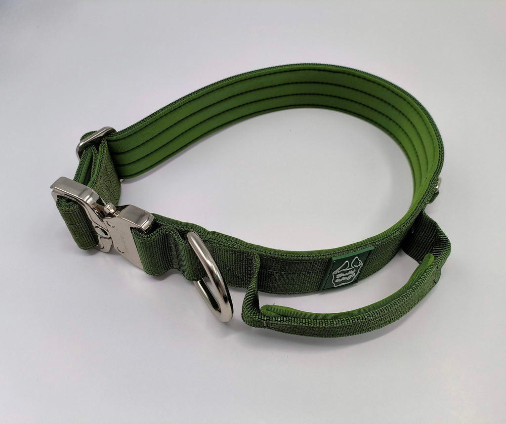 1.5" Tactical Collar with Handle - Cactus Green