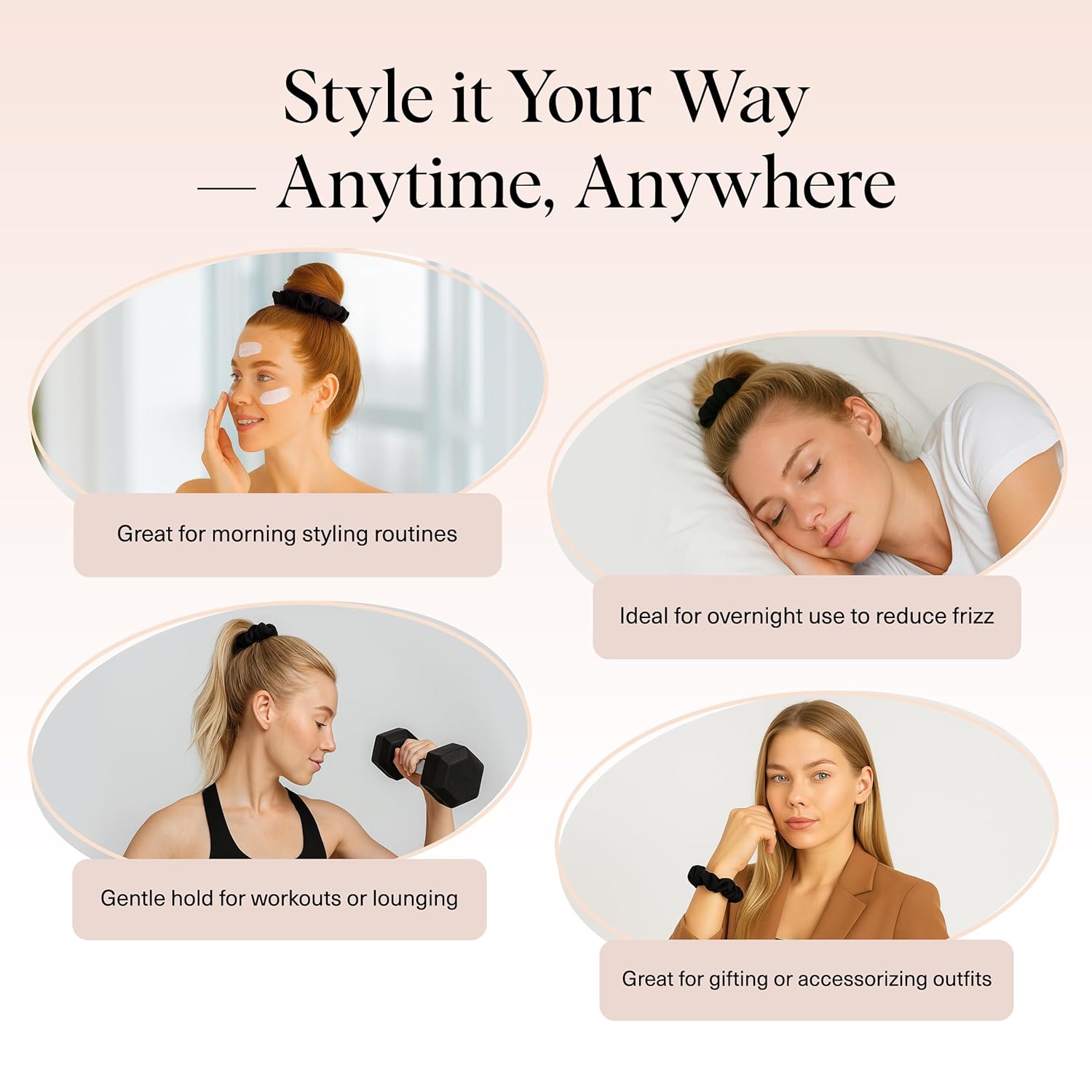 Silky Hold Satin Hair Scrunchie Set